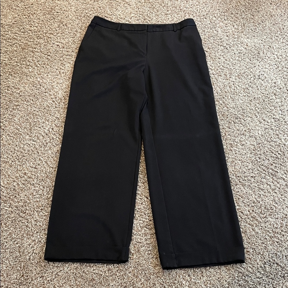 Classic TALL Black Wide-Leg Cuffed Trousers - 36” inseam
